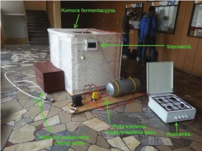 Fotografia 1. Główne elementy składowe instalacji minibiogazowni.